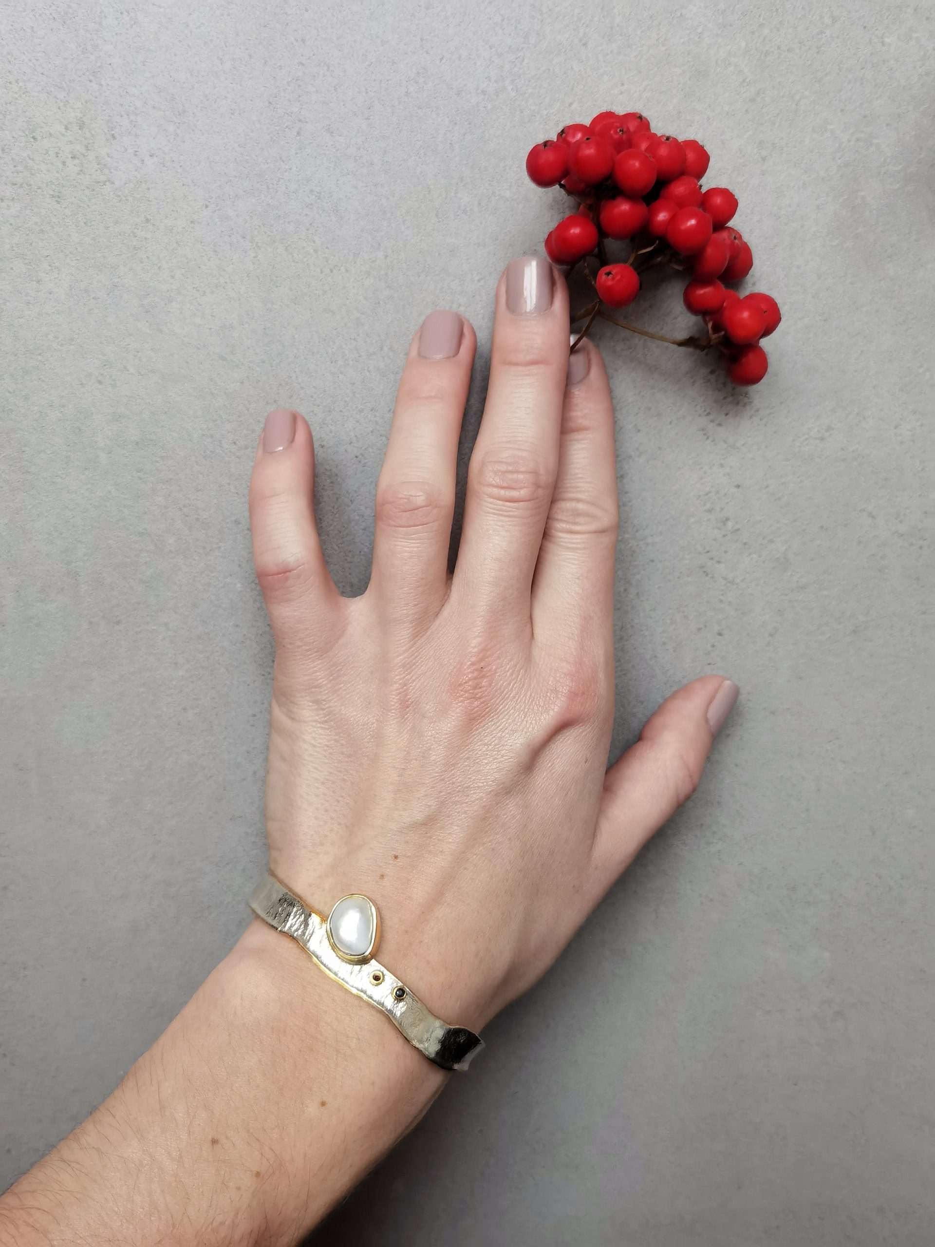 MM sroka design bransoletka z perłą