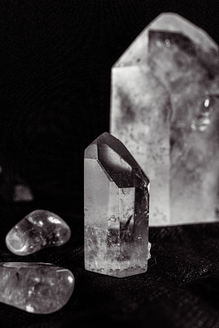 crystals on black background